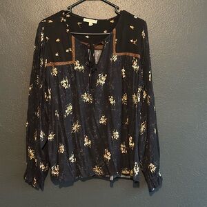 Mystree Black Floral Blouse
